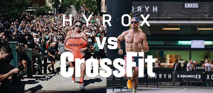 Comparativa visual entre entrenamiento Hyrox y CrossFit en OpenGym.es.
